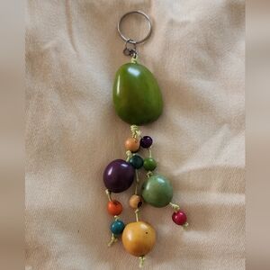 Natural nut shell keychain
